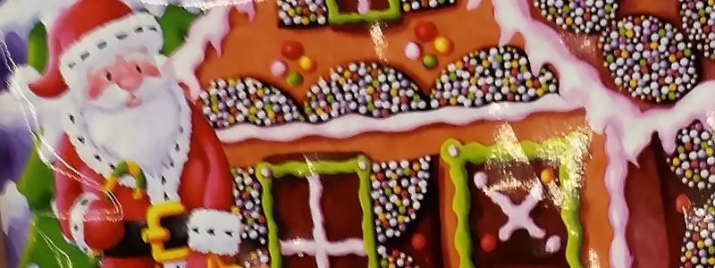Schokoladen Plätzchen mit Lebkuchenhaus Motiv